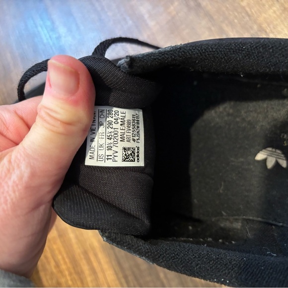 adidas Samoa Core Black Athletic Shoes casual mens size 11 basic - Picture 7 of 12